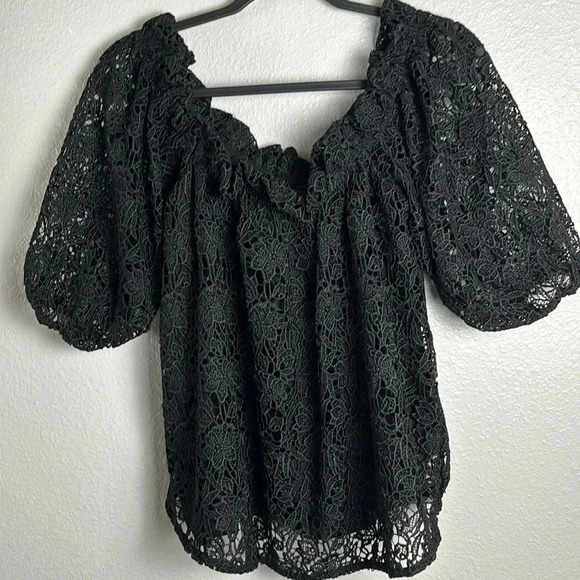 Maeve by Anthropologie Lace Black Top - Picture 6 of 10